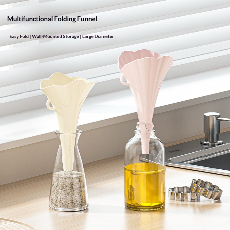Kitchen Gadgets For Small Kitchens - 2/6個入り食品グレードの折りたたみ式キッチンファンネル、小口径液体注ぎ口、オイルやジュースの液体移送用キッチンガジェット
