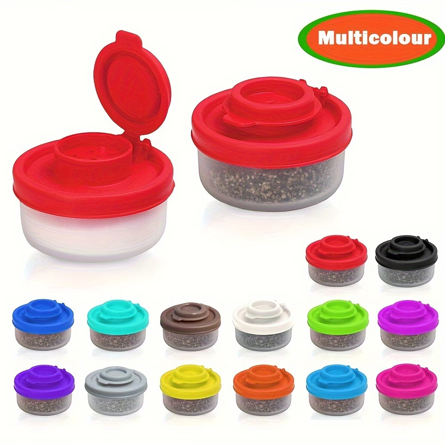 Kitchen Gadgets For Small Kitchens - 小型塩コショウ入れ1個、キャンプ、ピクニック、屋外キッチン、ランチボックス用の防湿塩容器、スパイス容器、蓋付き透明ペッパー容器、プラスチック製スパイスジャーディスペンサー、バーベキュー調味料ジャー、レストランキッチン用品、フードトラック用