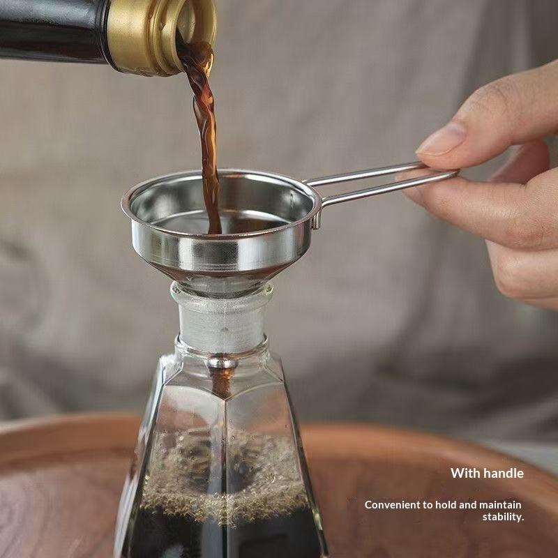 Kitchen Gadgets For Small Kitchens - SUSU 1 個ステンレス鋼漏斗ハンドル付き小型金属漏斗ボトル充填用酒ワインオイルコーヒー豆キッチンガジェット