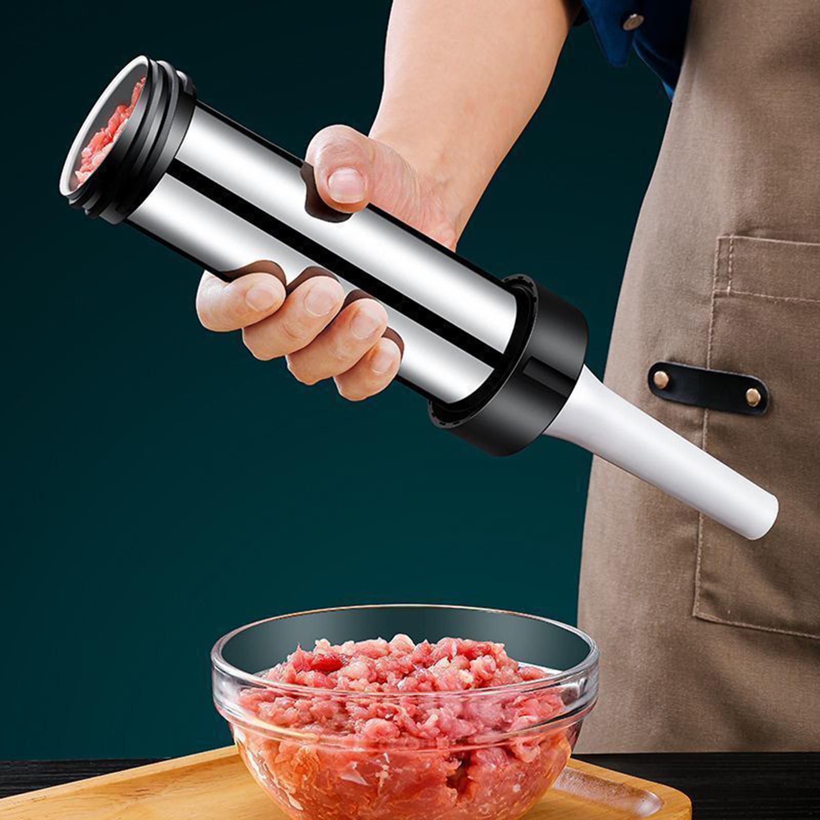 Kitchen Gadgets Set - 手動式ソーセージ製造機 ステンレス製 お手入れ簡単 キッチンガジェット ノズルセット付き