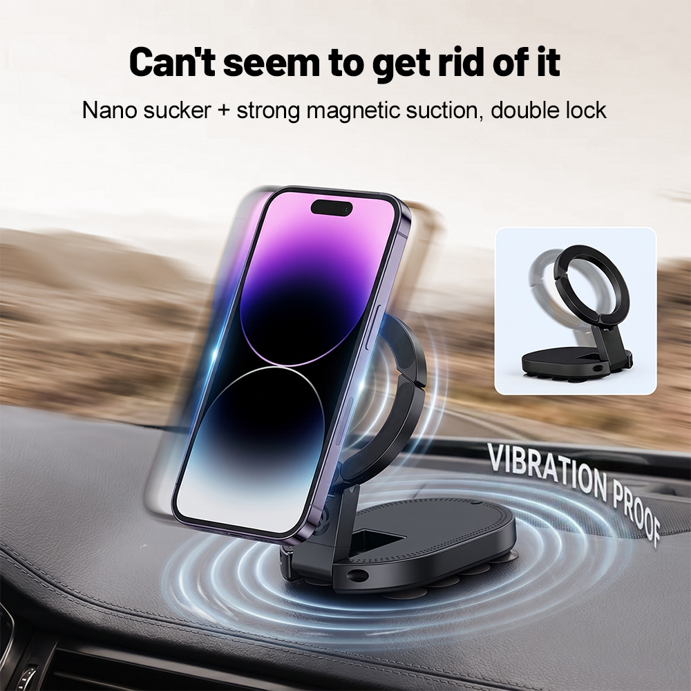 Kitchen Gadgets Cabinet - 360 ° 回転式3-in-1吸盤式マグネット携帯ホルダー 多角度調整可能 折りたたみ式マグネット携帯スタンド デスクトップブラケット