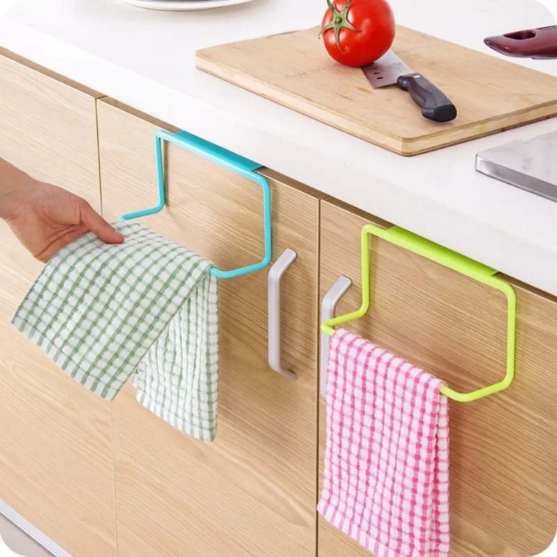 Kitchen Gadgets Cabinet - 1PC プラスチック吊り下げホルダータオルラック多機能食器棚キャビネットドアバックキッチンアクセサリーホームストレージオーガナイザー