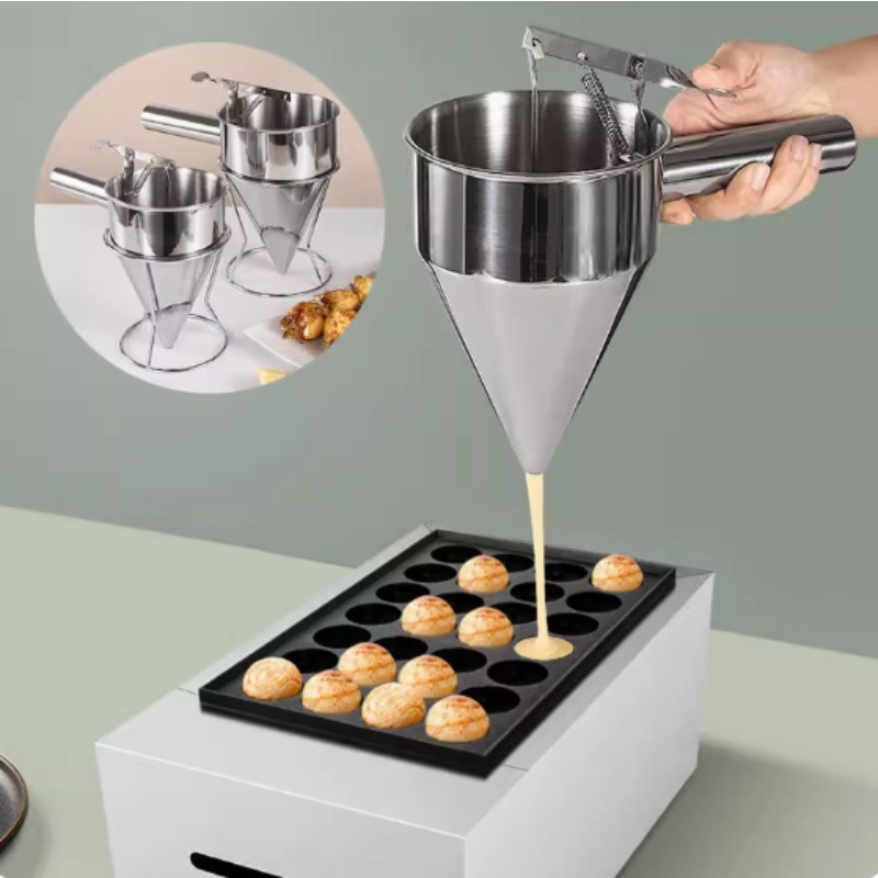 Kitchen Gadgets You Need - 600/1200MLステンレス製液体漏斗ディスペンサー、タコボールツール、ハンドルとブラケット付き調理キッチンアクセサリー