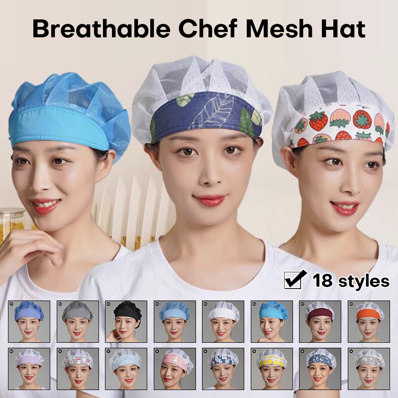 Kitchen Gadgets You Need - 男性と女性のための防塵弾性調理キャップ、シェフの帽子、通気性、食品、ケータリング、キッチン、ホテル、作業服、レストラン、料理