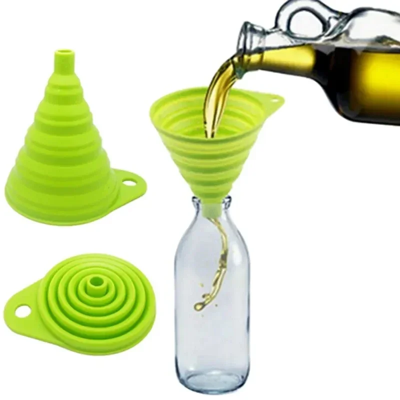 Kitchen Gadgets For Small Kitchens - 1/4 個シリコン折りたたみ式漏斗折りたたみ式キッチンロングネックディスペンサーガジェットツールフィルターソーター小型水筒液体オイル