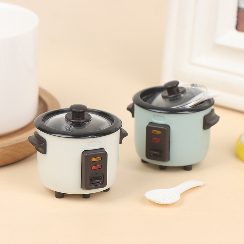 Kitchen Gadgets You Need - 【新製品】1セットドールハウスミニチュア炊飯器スプーン付きモデル1:12ミニシミュレーションキッチンキッチン用品調理モデルアクセサリー