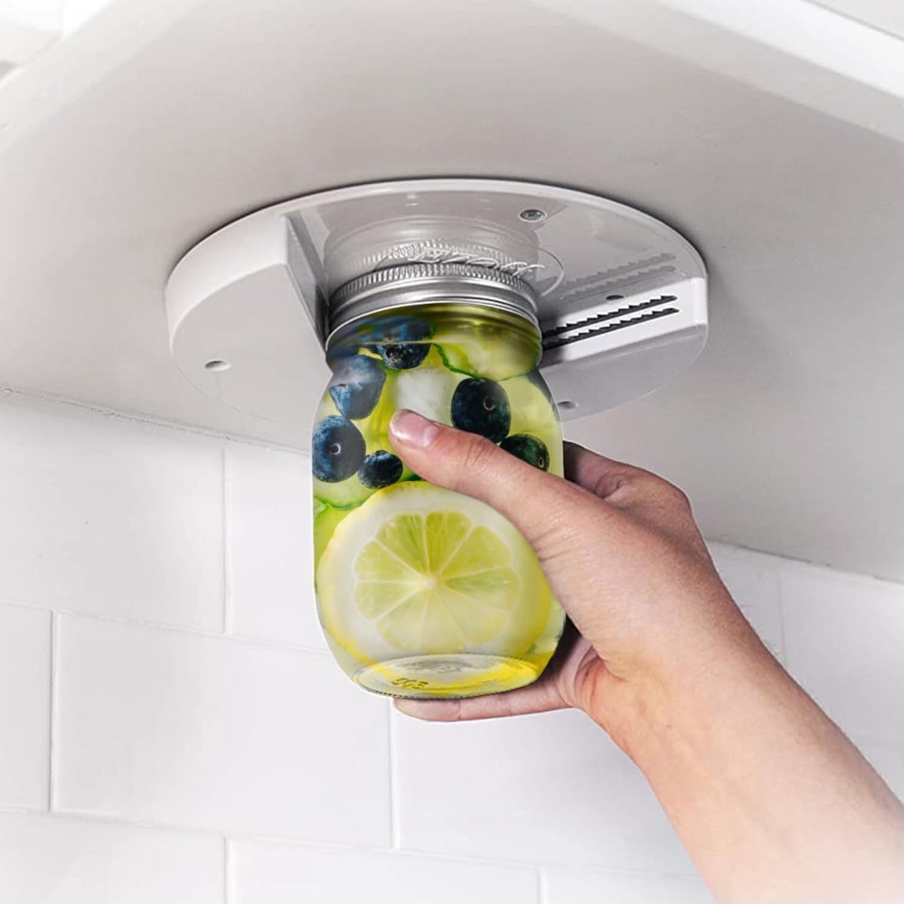 Kitchen Gadgets Cabinet - キャビネット下のジャーオープナー,手が弱い,持ちやすい,関節炎のジャーオープナー,片手ガジェットと栓抜き,キッチンツール,1個