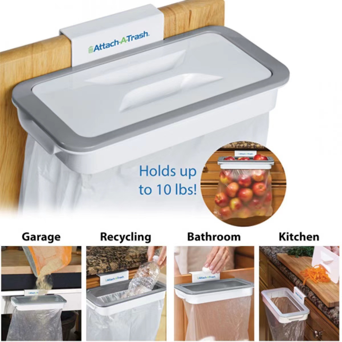 Kitchen Gadgets Cabinet - オーバーキャビネットゴミ箱バッグクリップ耐久性のあるキッチンゴミオーガナイザーハンギングラックドリル不要省スペースガジェットホルダー