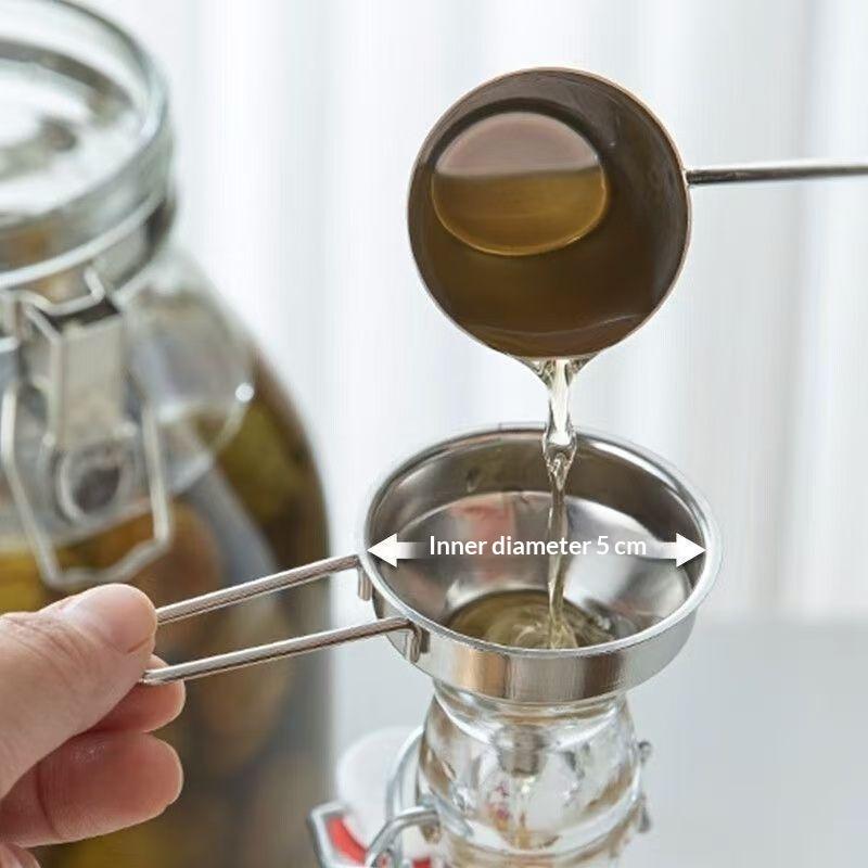 Kitchen Gadgets For Small Kitchens - ステンレス鋼製ハンドル付き小型金属漏斗、ボトル充填用、酒、ワイン、オイル、コーヒー豆用、キッチンガジェット