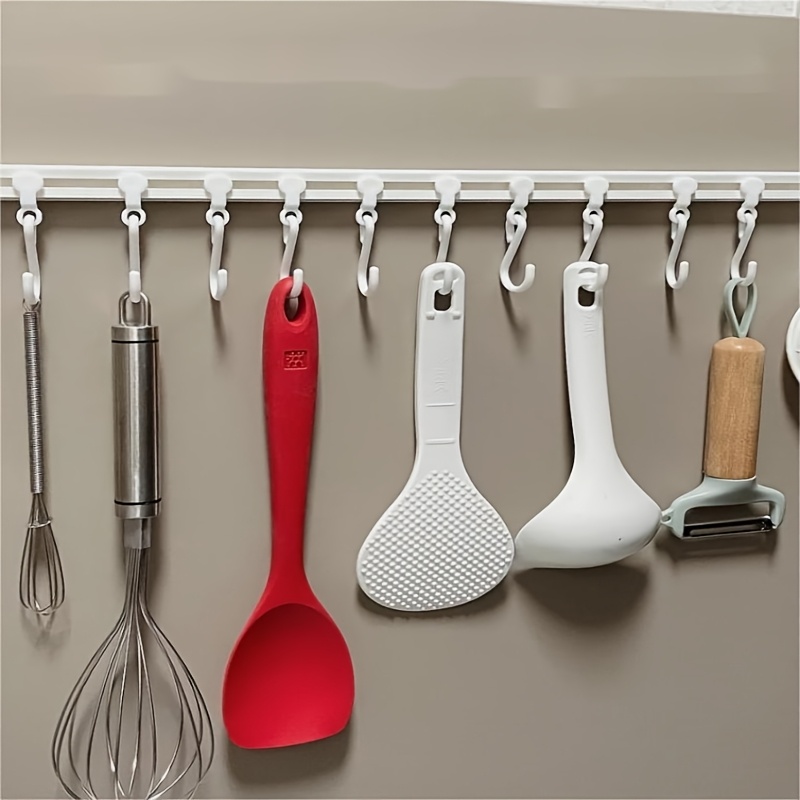 40cmドリル不要キッチン用品レールフック、多機能スライド式 - Kitchen Gadgets Cabinet のレビューと価格