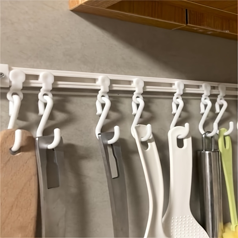 40cmドリル不要キッチン用品レールフック、多機能スライド式 - Kitchen Gadgets Cabinet のレビューと価格