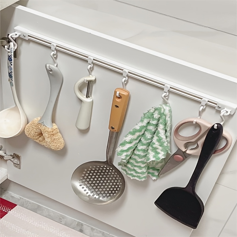40cmドリル不要キッチン用品レールフック、多機能スライド式 - Kitchen Gadgets Cabinet のレビューと価格