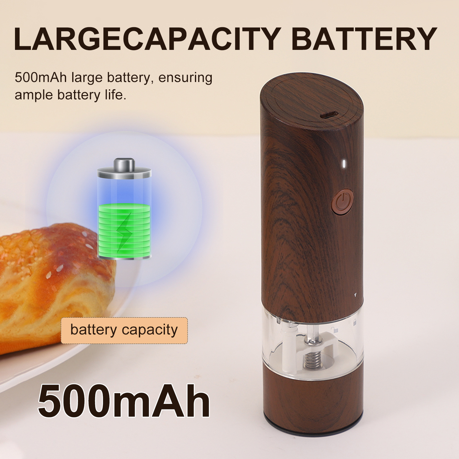 電動海塩と胡椒グラインダーセット、粗さ調整可能、詰め替え可能 - Kitchen Gadgets Set のレビューと価格