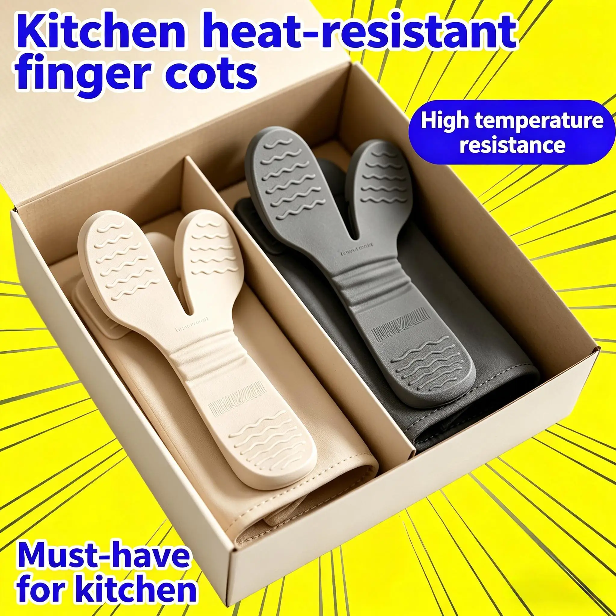 はい、三本指耐熱手袋、滑り止めシリコンオーブンミット、内蔵ク - Kitchen Gadgets In China のレビューと価格