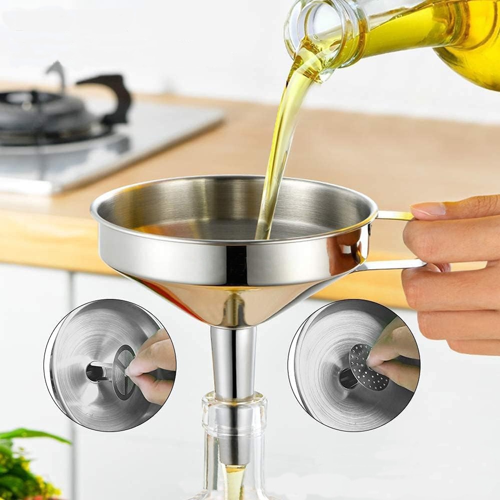 1Pc ステンレス鋼食用油漏斗広口キッチンアクセサリーバービ - Kitchen Gadgets You Need のレビューと価格