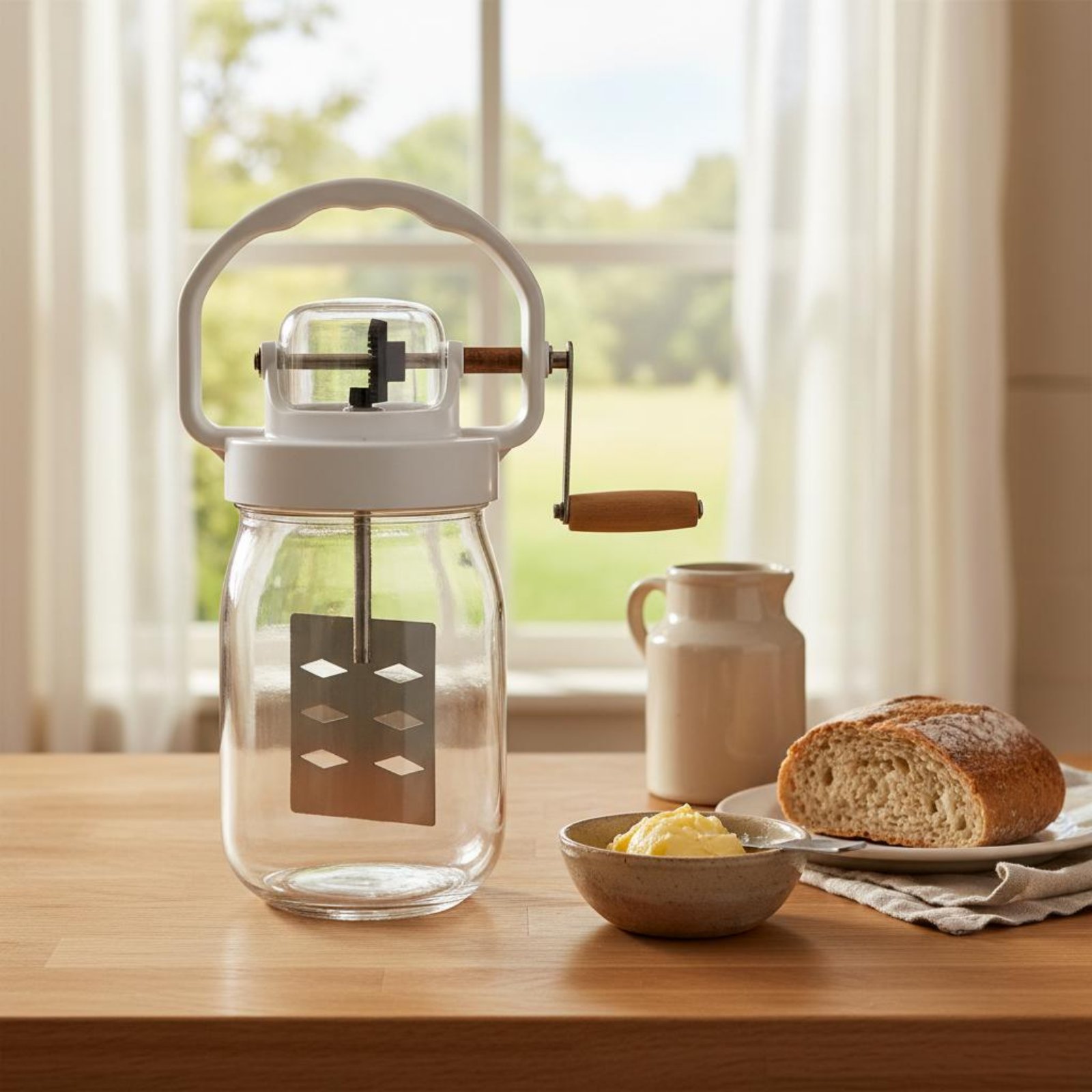 手動バターチャーン 簡単洗浄 ハンドクランクバタージェネレー - Kitchen Gadgets Mixer のレビューと価格