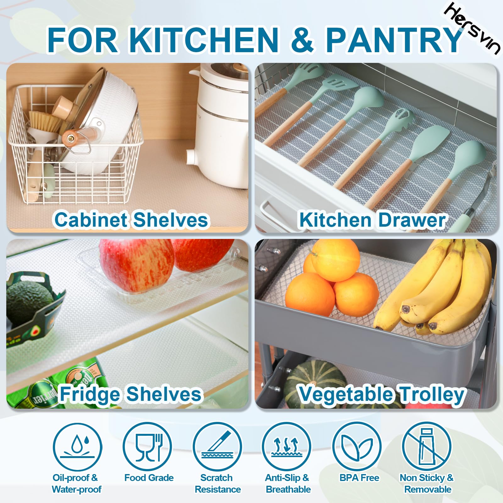 EVA キッチンキャビネット棚ライナー 非粘着テーブル引き出 - Kitchen Gadgets Cabinet のレビューと価格