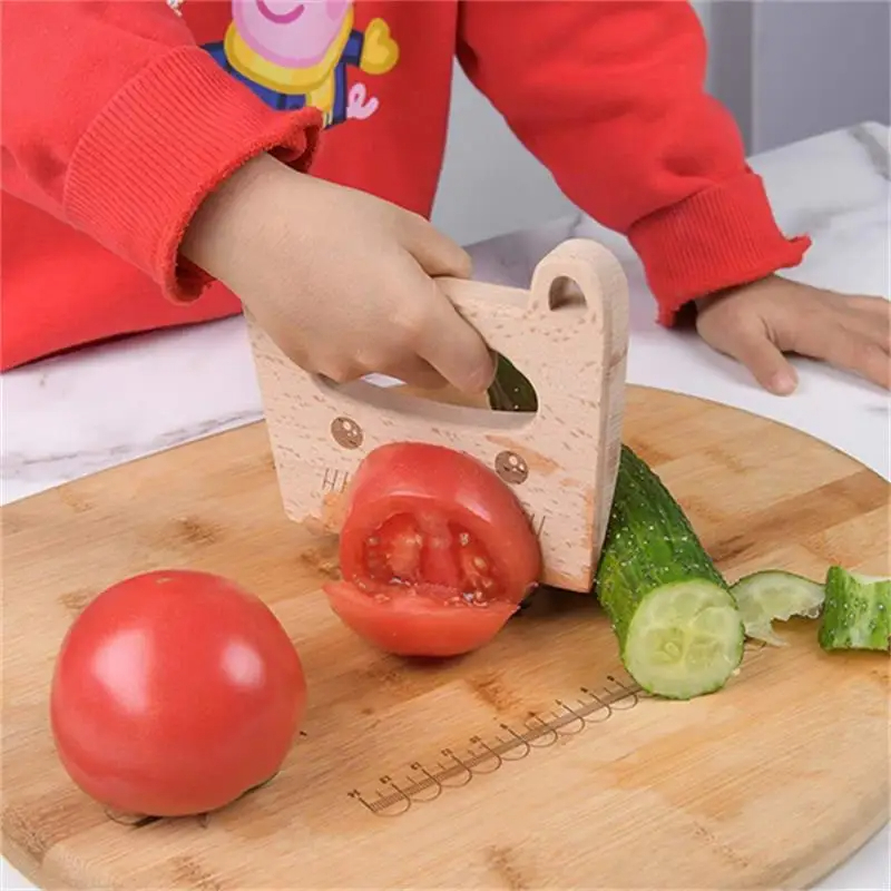 木製子供ナイフ調理用かわいい魚恐竜形状キッチンおもちゃ野菜フ - Kitchen Gadgets Kids のレビューと価格