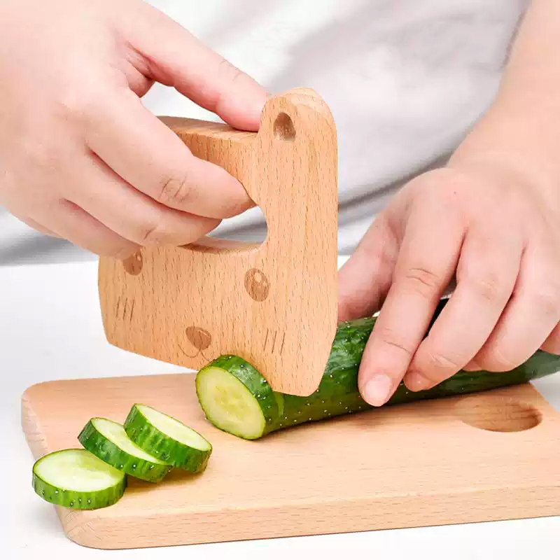 木製子供ナイフ調理用かわいい魚恐竜形状キッチンおもちゃ野菜フ - Kitchen Gadgets Kids のレビューと価格