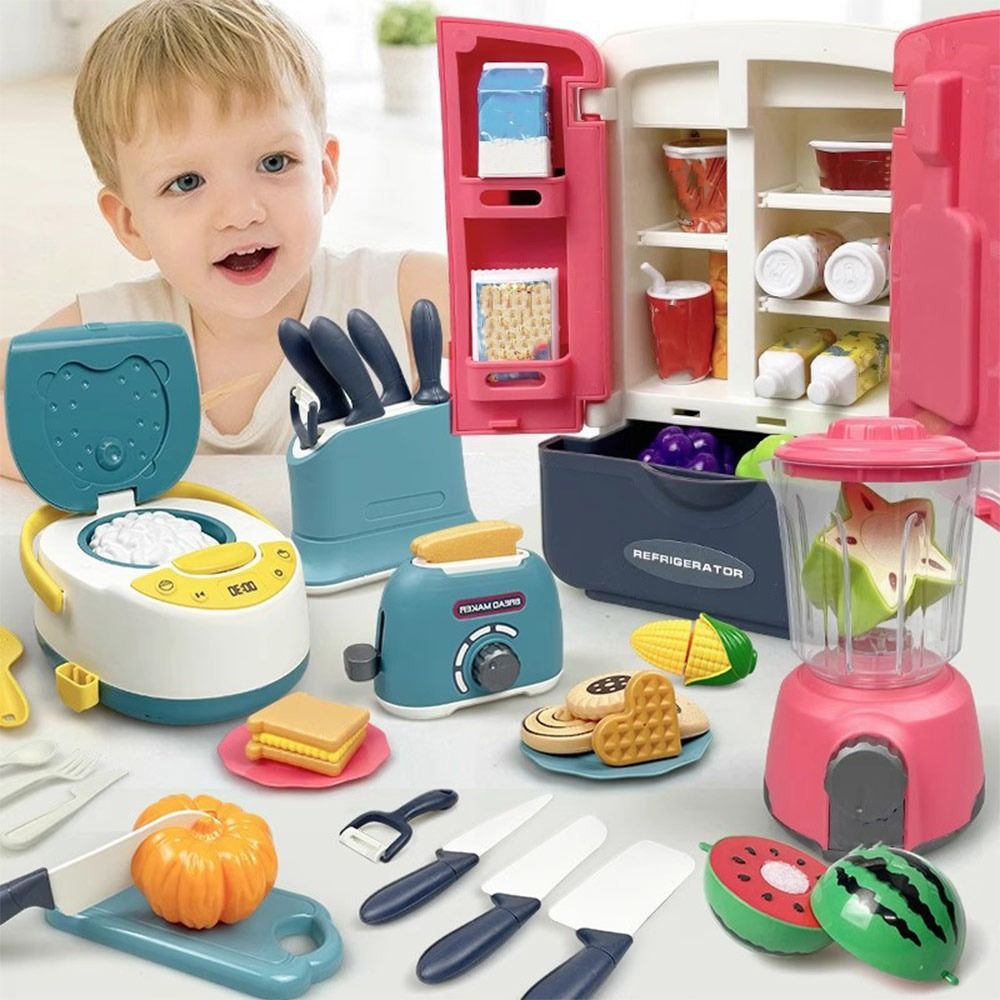 マルチカラーキッズクッキングプレイセット電子レンジガスストー - Kitchen Gadgets Kids のレビューと価格