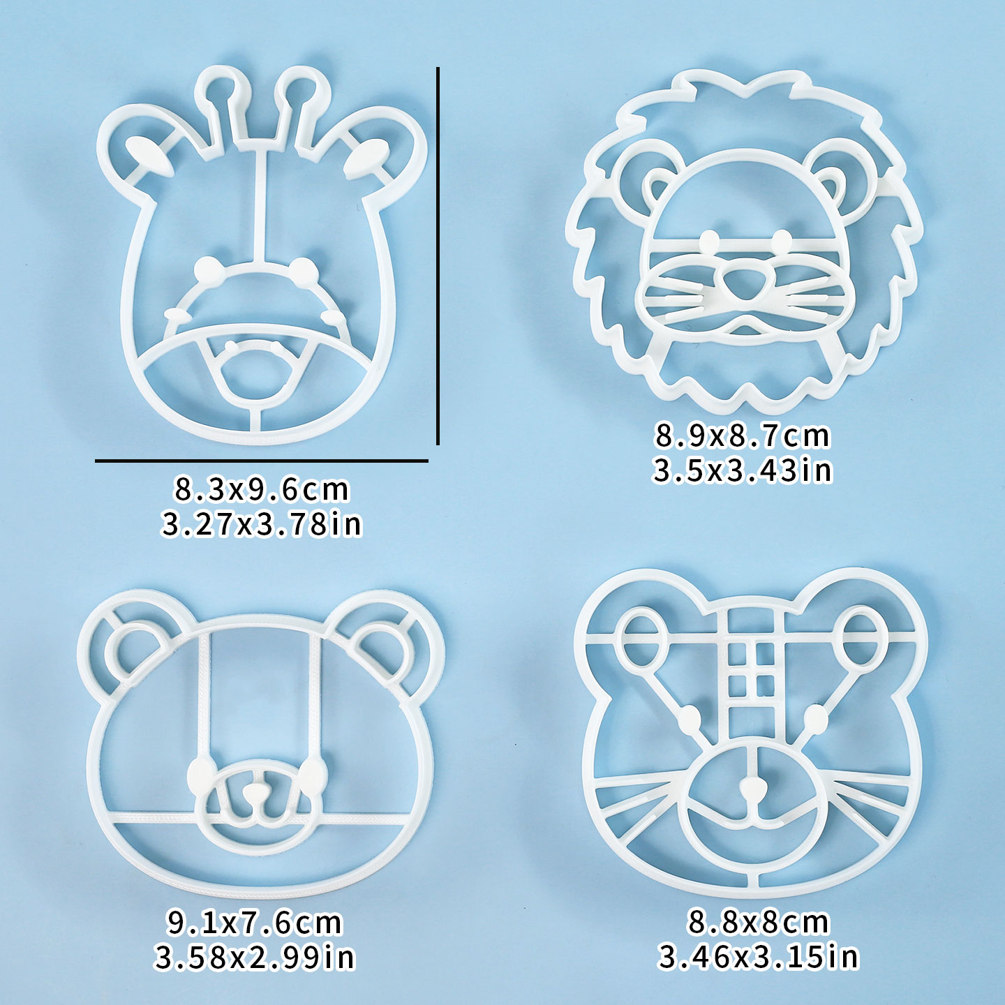 4個入り動物型クッキーカッターセット 3Dキュートなライオン - Kitchen Gadgets Set のレビューと価格