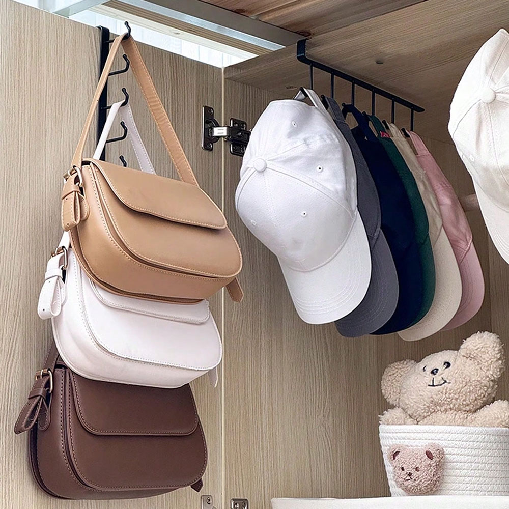 6 フックコーヒーカップマグホルダー黒、白フック棚多機能キッ - Kitchen Gadgets Cabinet のレビューと価格